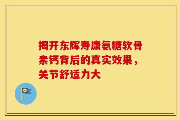 揭开东辉寿康氨糖软骨素钙背后的真实效果，关节舒适力大