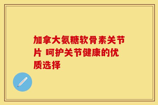 加拿大氨糖软骨素关节片 呵护关节健康的优质选择