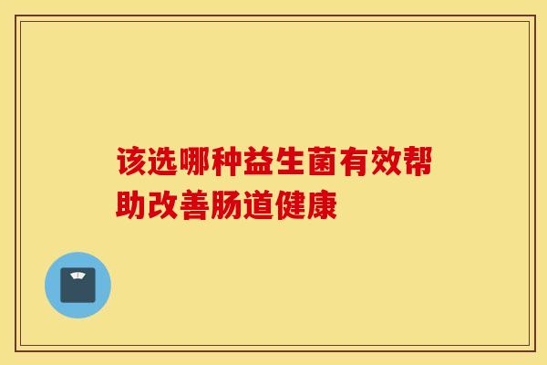 该选哪种益生菌有效帮助改善肠道健康