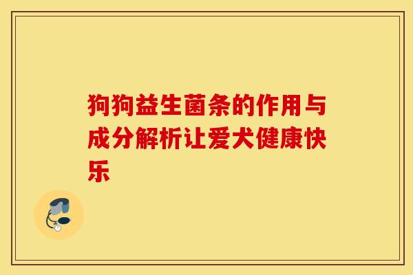 狗狗益生菌条的作用与成分解析让爱犬健康快乐