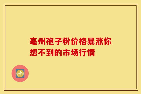 亳州孢子粉价格暴涨你想不到的市场行情