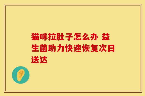 猫咪拉肚子怎么办 益生菌助力快速恢复次日送达