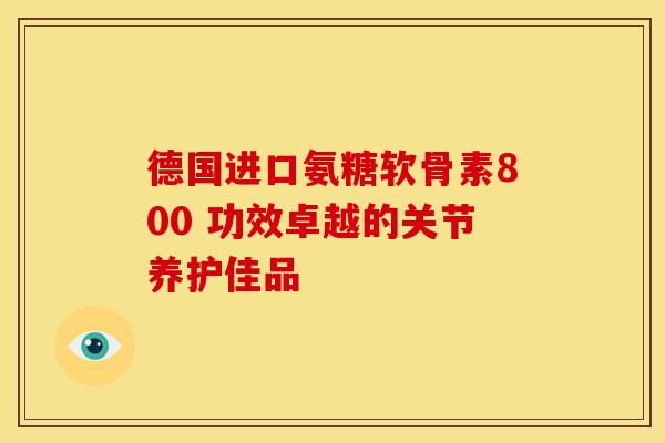 德国进口氨糖软骨素800 功效卓越的关节养护佳品