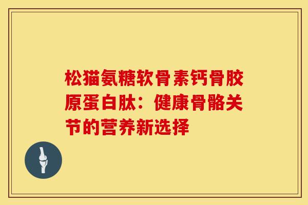 松猫氨糖软骨素钙骨胶原蛋白肽:健康骨骼关节的营养新选择 松猫氨糖软骨素钙骨胶原蛋白肽:健康骨骼关节的营养新选择