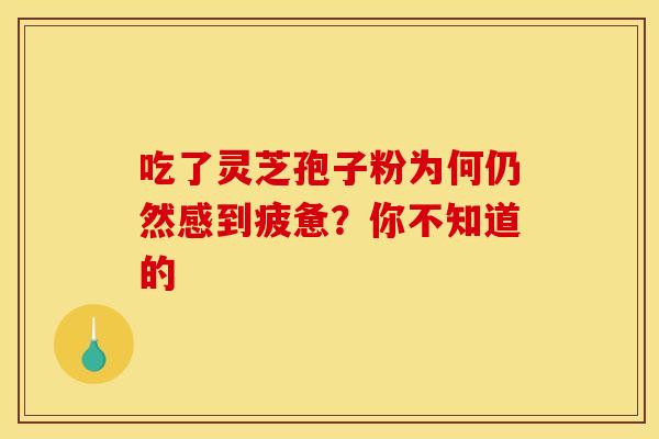 吃了灵芝孢子粉为何仍然感到疲惫？你不知道的