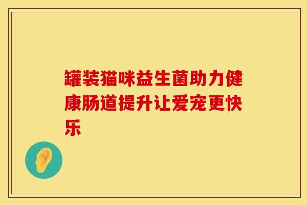 罐装猫咪益生菌助力健康肠道提升让爱宠更快乐
