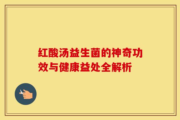 红酸汤益生菌的神奇功效与健康益处全解析