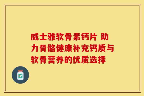 威士雅软骨素钙片 助力骨骼健康补充钙质与软骨营养的优质选择 威士雅软骨素钙片 助力骨骼健康补充钙质与软骨营养的优质选择