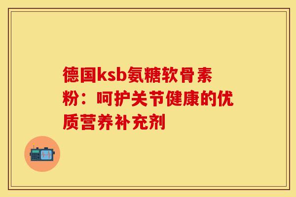 德国ksb氨糖软骨素粉：呵护关节健康的优质营养补充剂