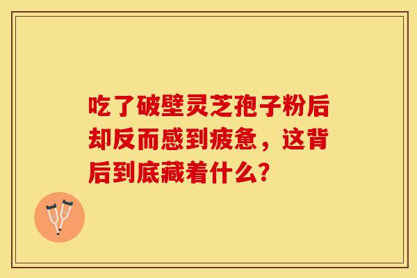 吃了破壁灵芝孢子粉后却反而感到疲惫，这背后到底藏着什么？