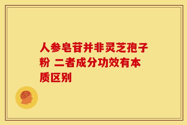 人参皂苷并非灵芝孢子粉 二者成分功效有本质区别