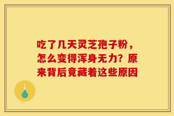 吃了几天灵芝孢子粉，怎么变得浑身无力？原来背后竟藏着这些原因