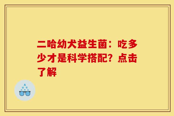 二哈幼犬益生菌：吃多少才是科学搭配？点击了解