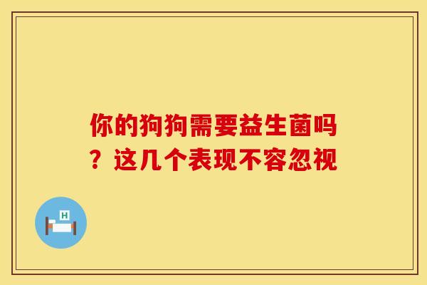 你的狗狗需要益生菌吗？这几个表现不容忽视