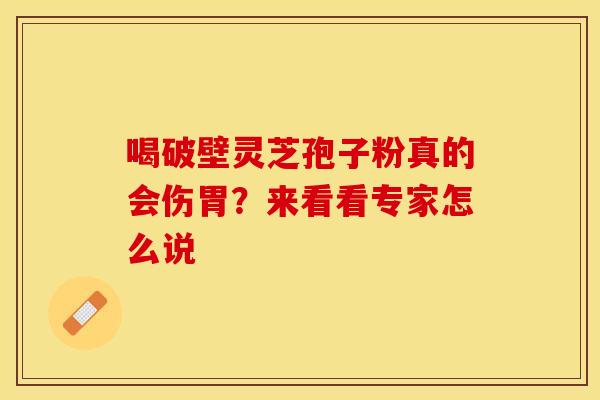 喝破壁灵芝孢子粉真的会伤胃？来看看专家怎么说