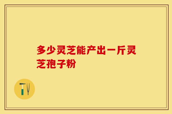 多少灵芝能产出一斤灵芝孢子粉