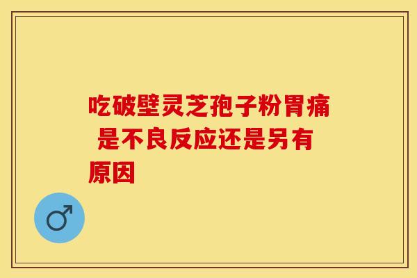 吃破壁灵芝孢子粉胃痛 是不良反应还是另有原因