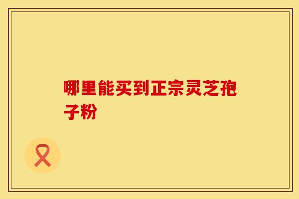 哪里能买到正宗灵芝孢子粉