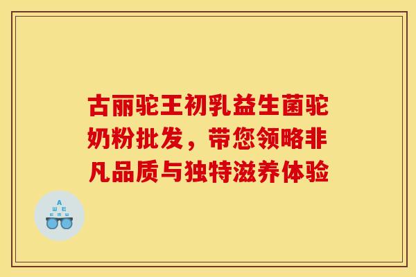 古丽驼王初乳益生菌驼奶粉批发，带您领略非凡品质与独特滋养体验