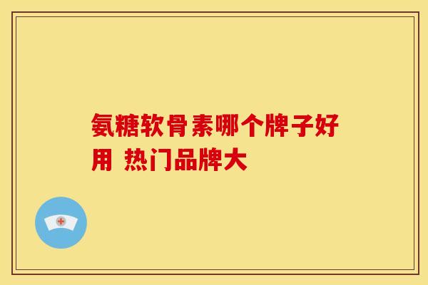 氨糖软骨素哪个牌子好用 热门品牌大