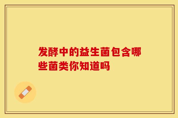 发酵中的益生菌包含哪些菌类你知道吗
