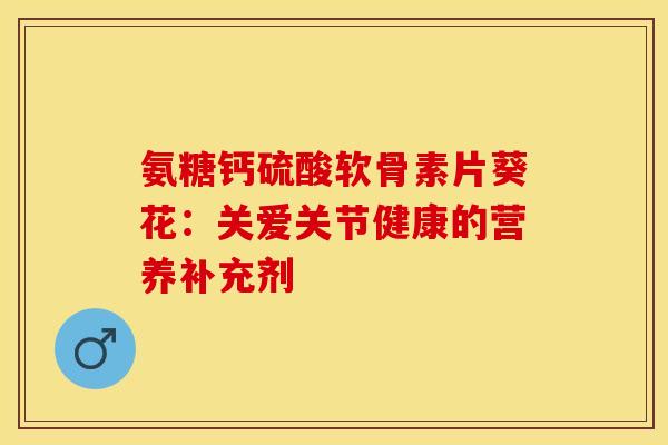 氨糖钙硫酸软骨素片葵花:关爱关节健康的营养补充剂 氨糖钙硫酸软骨素片葵花:关爱关节健康的营养补充剂