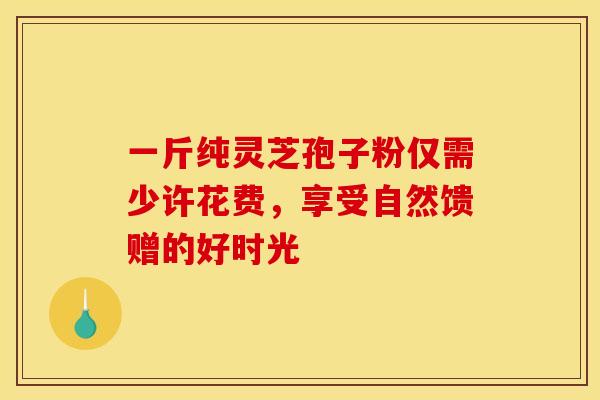 一斤纯灵芝孢子粉仅需少许花费，享受自然馈赠的好时光