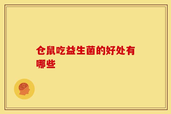 仓鼠吃益生菌的好处有哪些