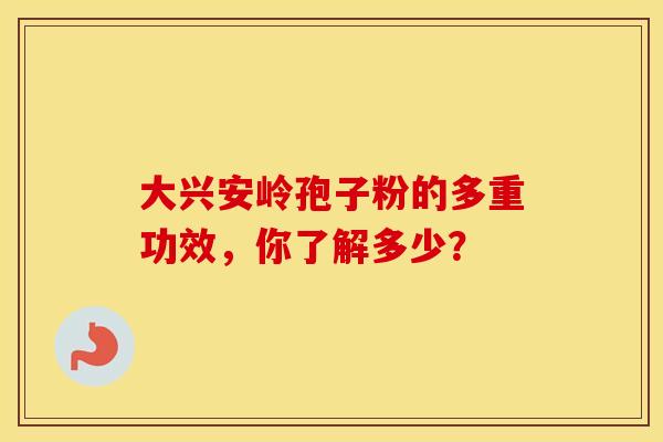 大兴安岭孢子粉的多重功效，你了解多少？