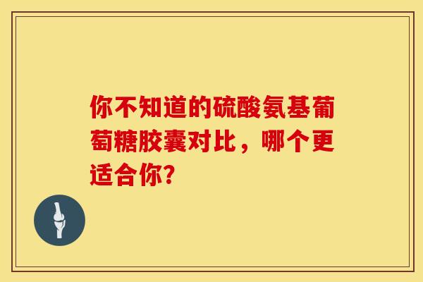 你不知道的硫酸氨基葡萄糖胶囊对比,哪个更适合你? 你不知道的硫酸氨基葡萄糖胶囊对比,哪个更适合你?