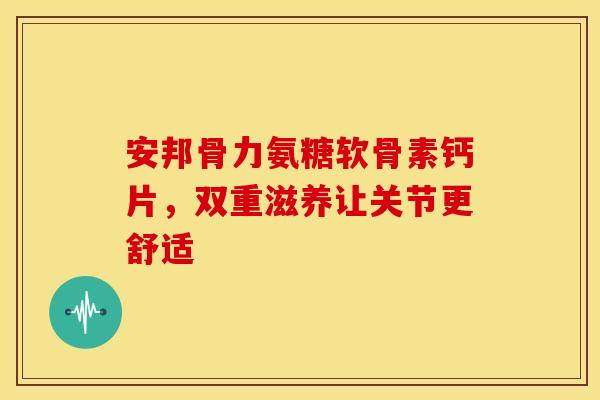 安邦骨力氨糖软骨素钙片，双重滋养让关节更舒适