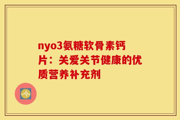 nyo3氨糖软骨素钙片：关爱关节健康的优质营养补充剂