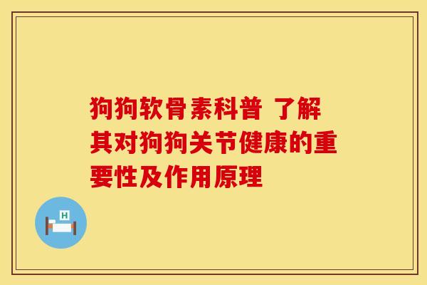 狗狗软骨素科普 了解其对狗狗关节健康的重要性及作用原理