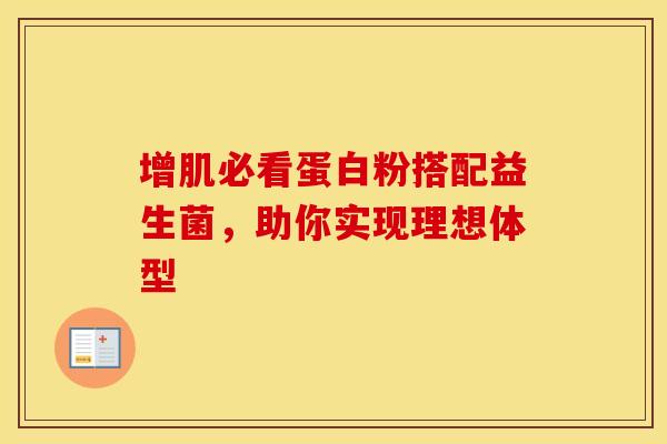 增肌必看蛋白粉搭配益生菌,助你实现理想体型 增肌必看蛋白粉搭配益生菌,助你实现理想体型
