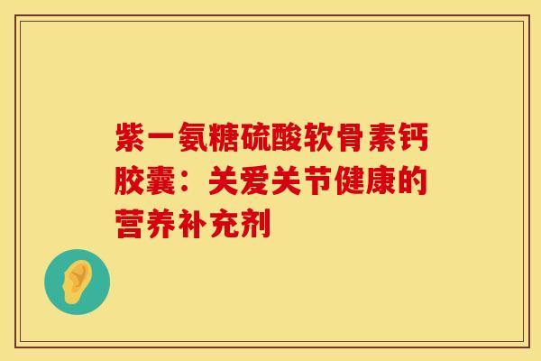 紫一氨糖硫酸软骨素钙胶囊：关爱关节健康的营养补充剂