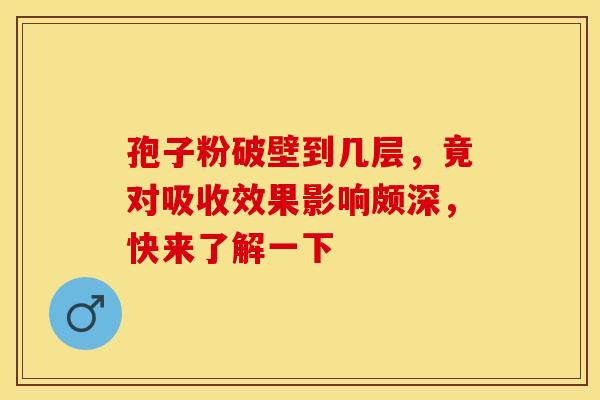孢子粉破壁到几层，竟对吸收效果影响颇深，快来了解一下