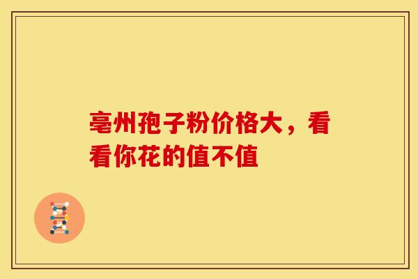 亳州孢子粉价格大，看看你花的值不值