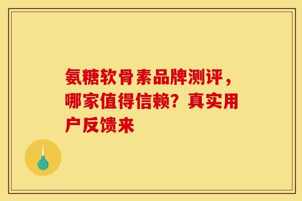 氨糖软骨素品牌测评，哪家值得信赖？真实用户反馈来
