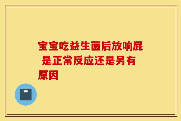宝宝吃益生菌后放响屁 是正常反应还是另有原因