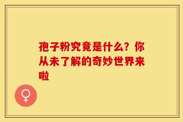 孢子粉究竟是什么？你从未了解的奇妙世界来啦