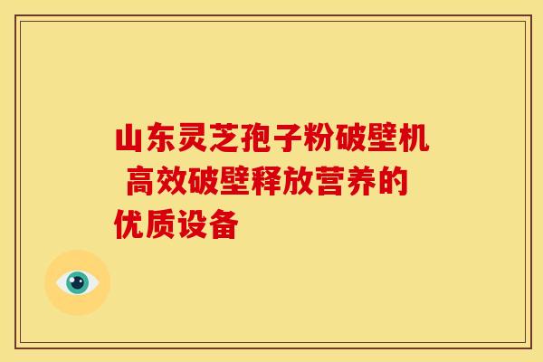 山东灵芝孢子粉破壁机 高效破壁释放营养的优质设备