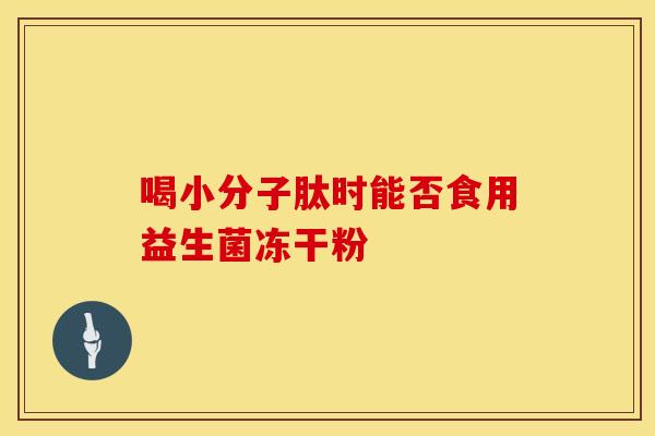 喝小分子肽时能否食用益生菌冻干粉