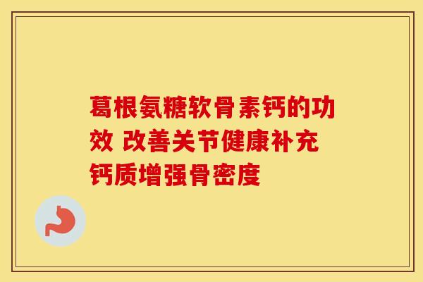 葛根氨糖软骨素钙的功效 改善关节健康补充钙质增强骨密度