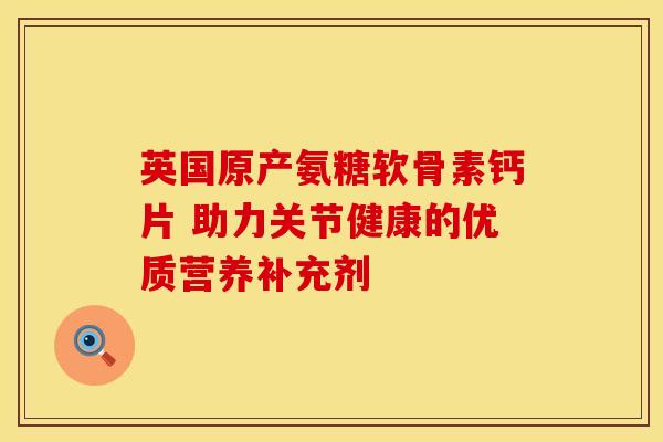 英国原产氨糖软骨素钙片 助力关节健康的优质营养补充剂