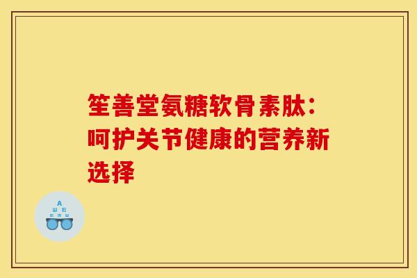 笙善堂氨糖软骨素肽：呵护关节健康的营养新选择