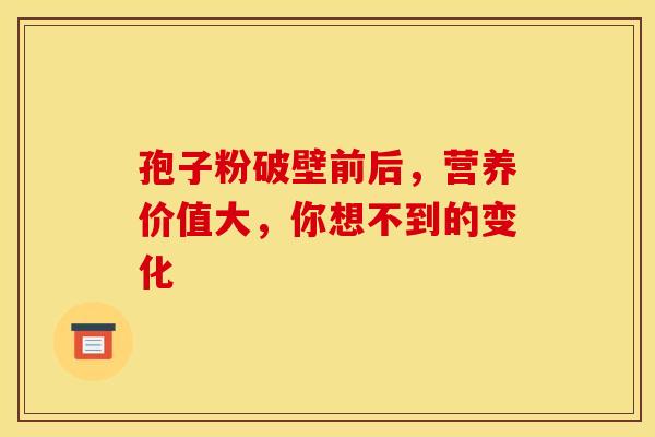 孢子粉破壁前后，营养价值大，你想不到的变化