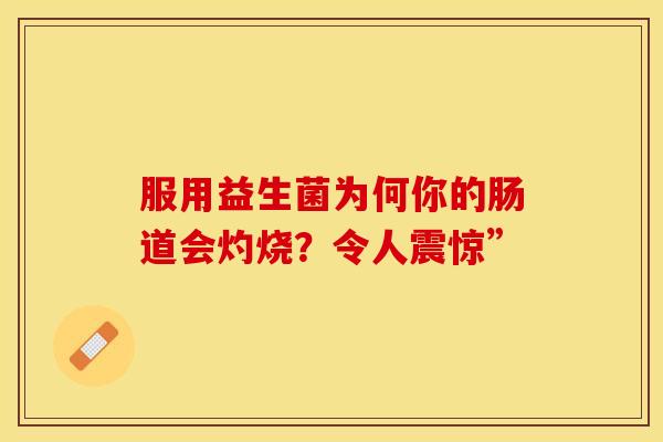 服用益生菌为何你的肠道会灼烧？令人震惊”