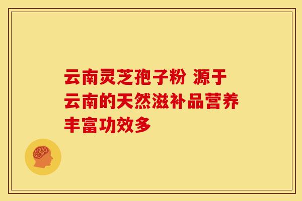 云南灵芝孢子粉 源于云南的天然滋补品营养丰富功效多
