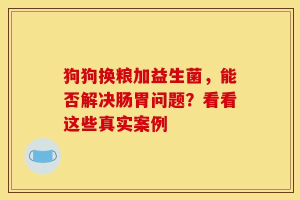 狗狗换粮加益生菌，能否解决肠胃问题？看看这些真实案例