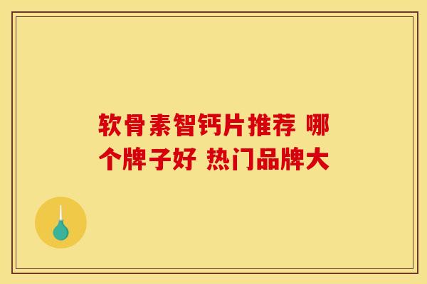 软骨素智钙片推荐 哪个牌子好 热门品牌大 软骨素智钙片推荐 哪个牌子好 热门品牌大